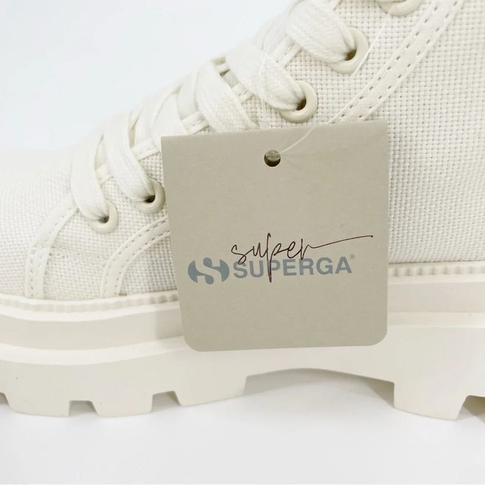 Superga Alpina High Top Lace Up Platform Lugged‎ Sole Sneakers Apex Mid Boots